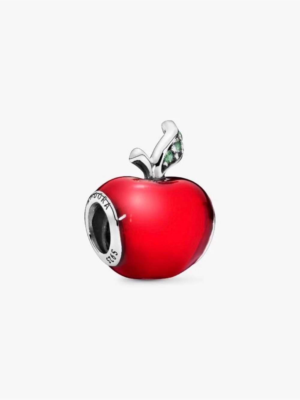 🔥100% Authentic Disney Snow White apple silver charm with red enamel 🔥